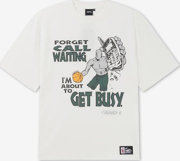 AND1Majica 'Get Busy' - bijela boja: prednji dio