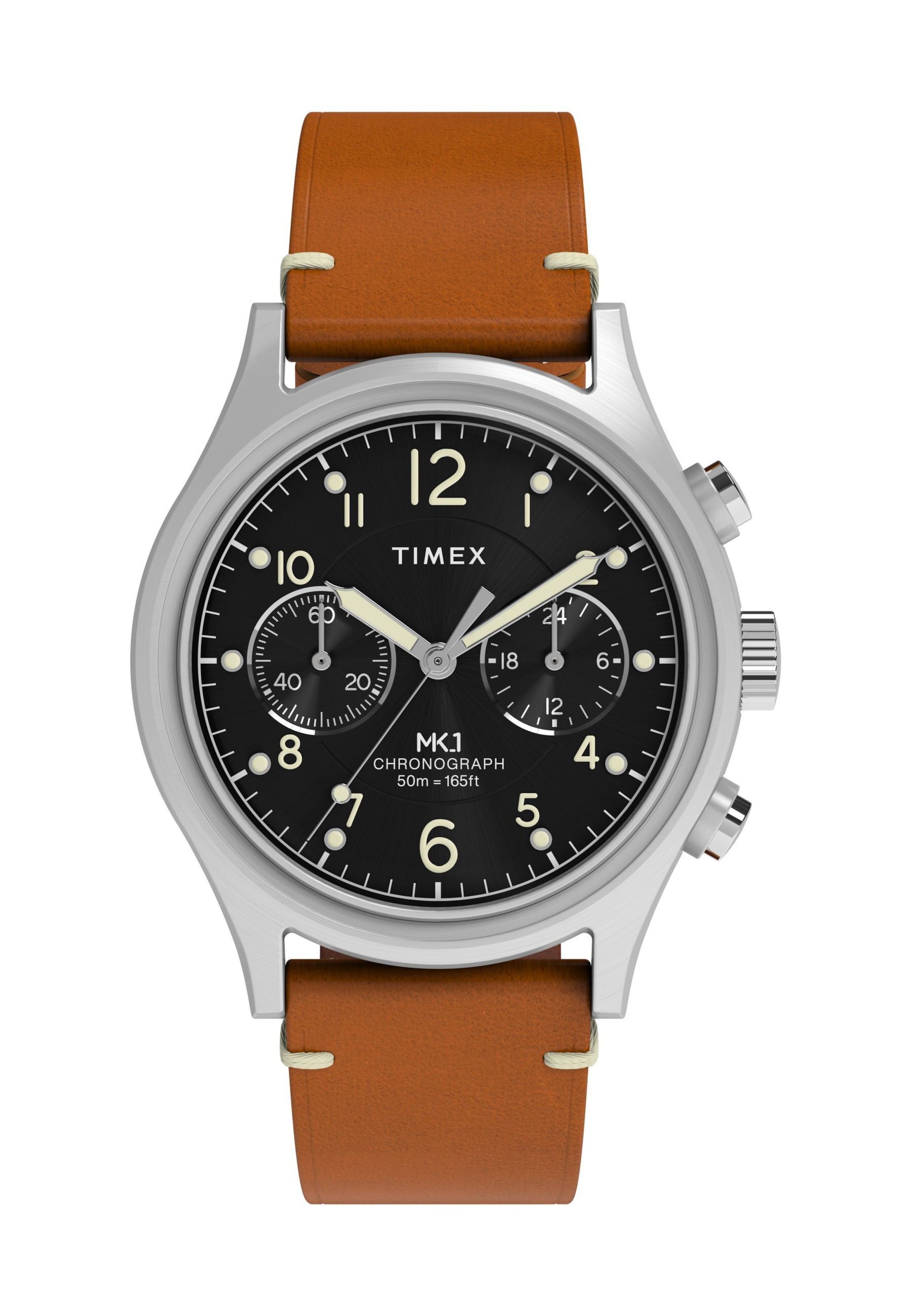 TIMEX Montre à affichage analogique 'Timex MK1' en marron / noir / argent, Vue avec produit