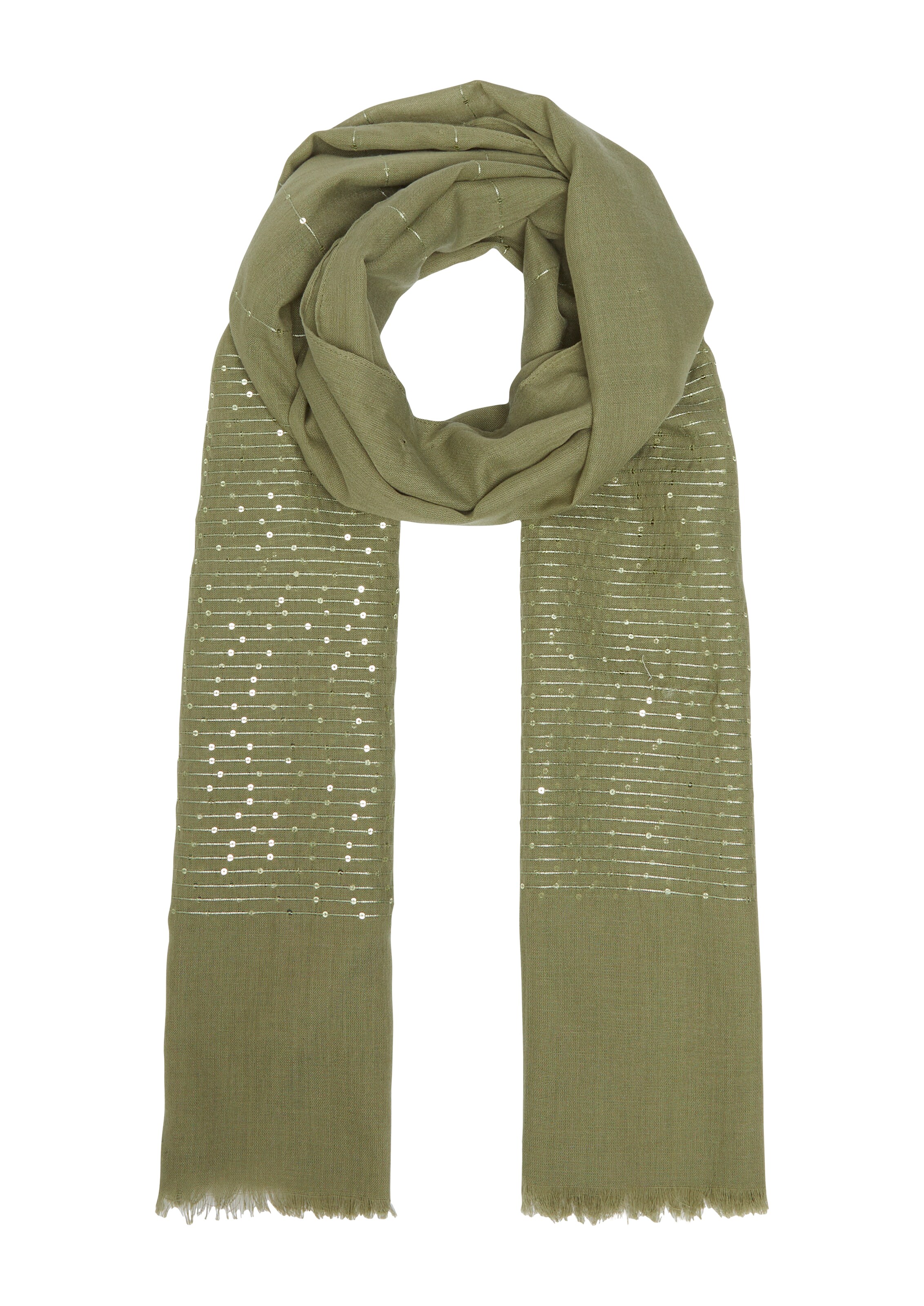 s.Oliver BLACK LABEL Sjaal in Groen: voorkant