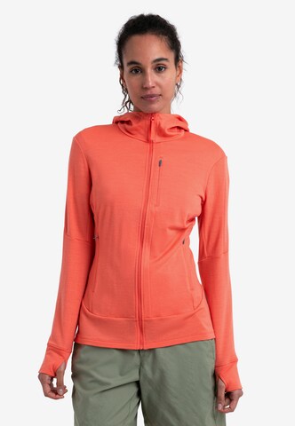 ICEBREAKER Sports sweat jacket 'Quantum IV' in Orange: front