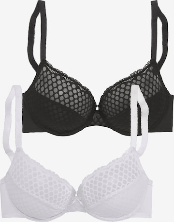 PETITE FLEUR Push-up Melltartó - fekete: elől