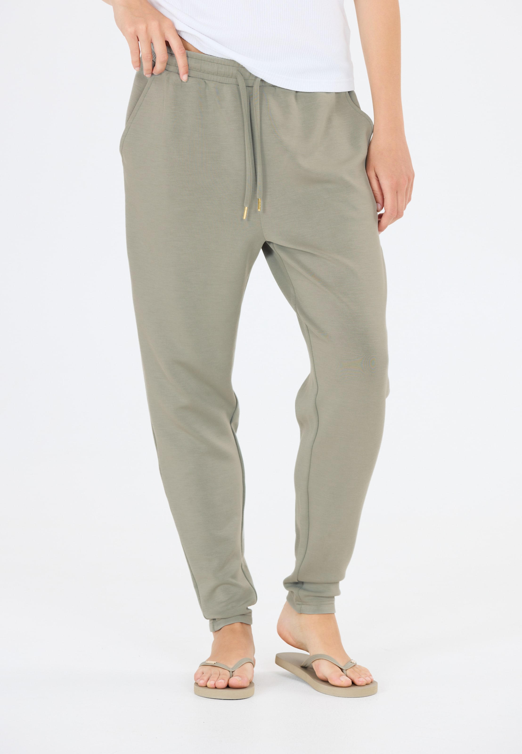 Athlecia Tapered Sportbroek 'Jacey' in Groen: voorkant