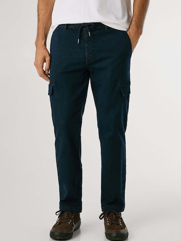 Pepe Jeans Tapered Cargo Pants in Blue: front