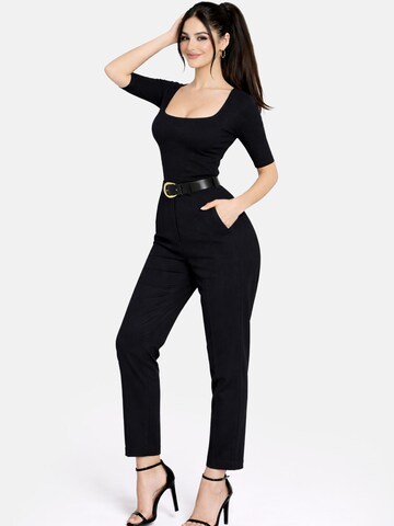 PANTHEROAR Majica 'Caro Neck Short Sleeve Top' | črna barva