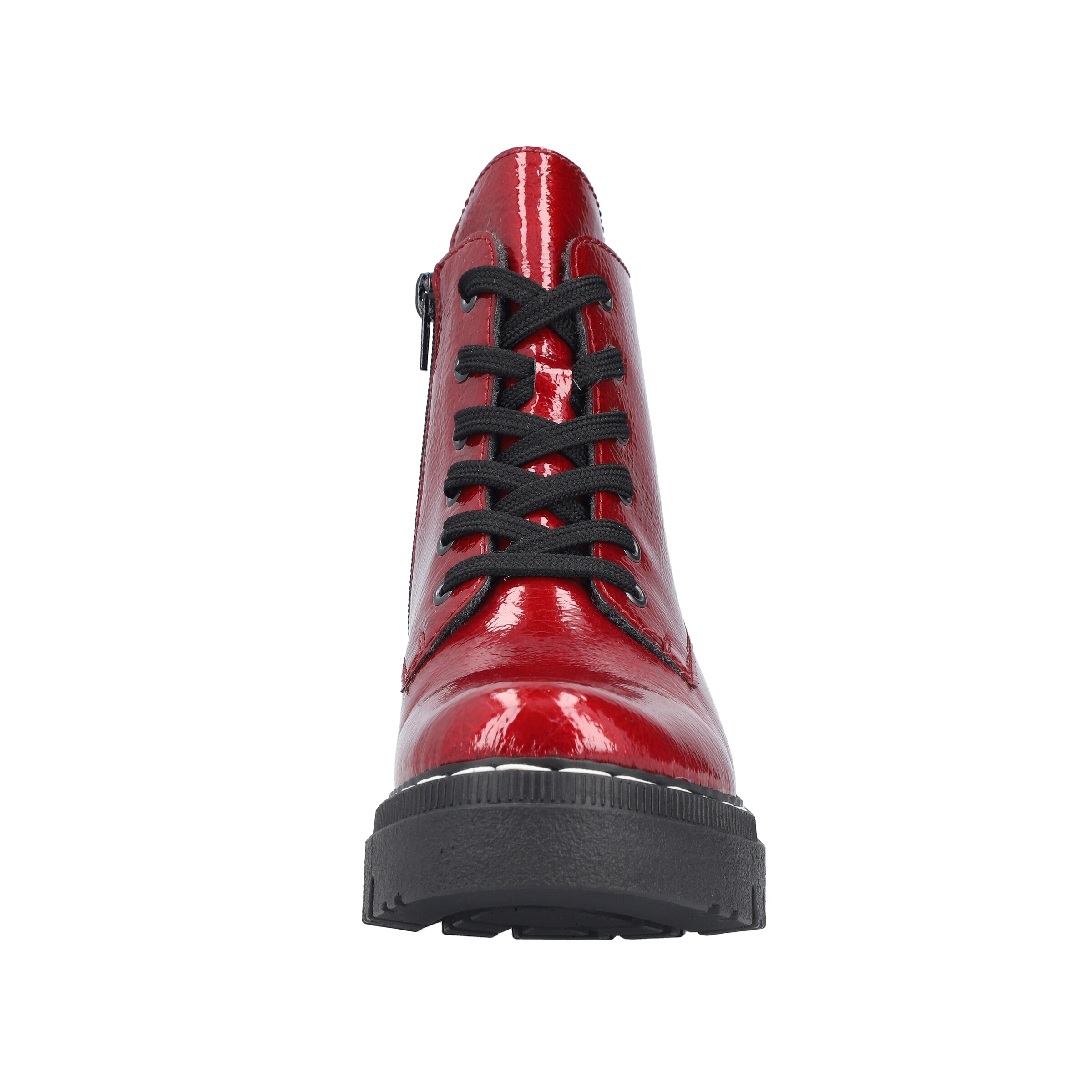 Rieker Lace-Up Ankle Boots in Red