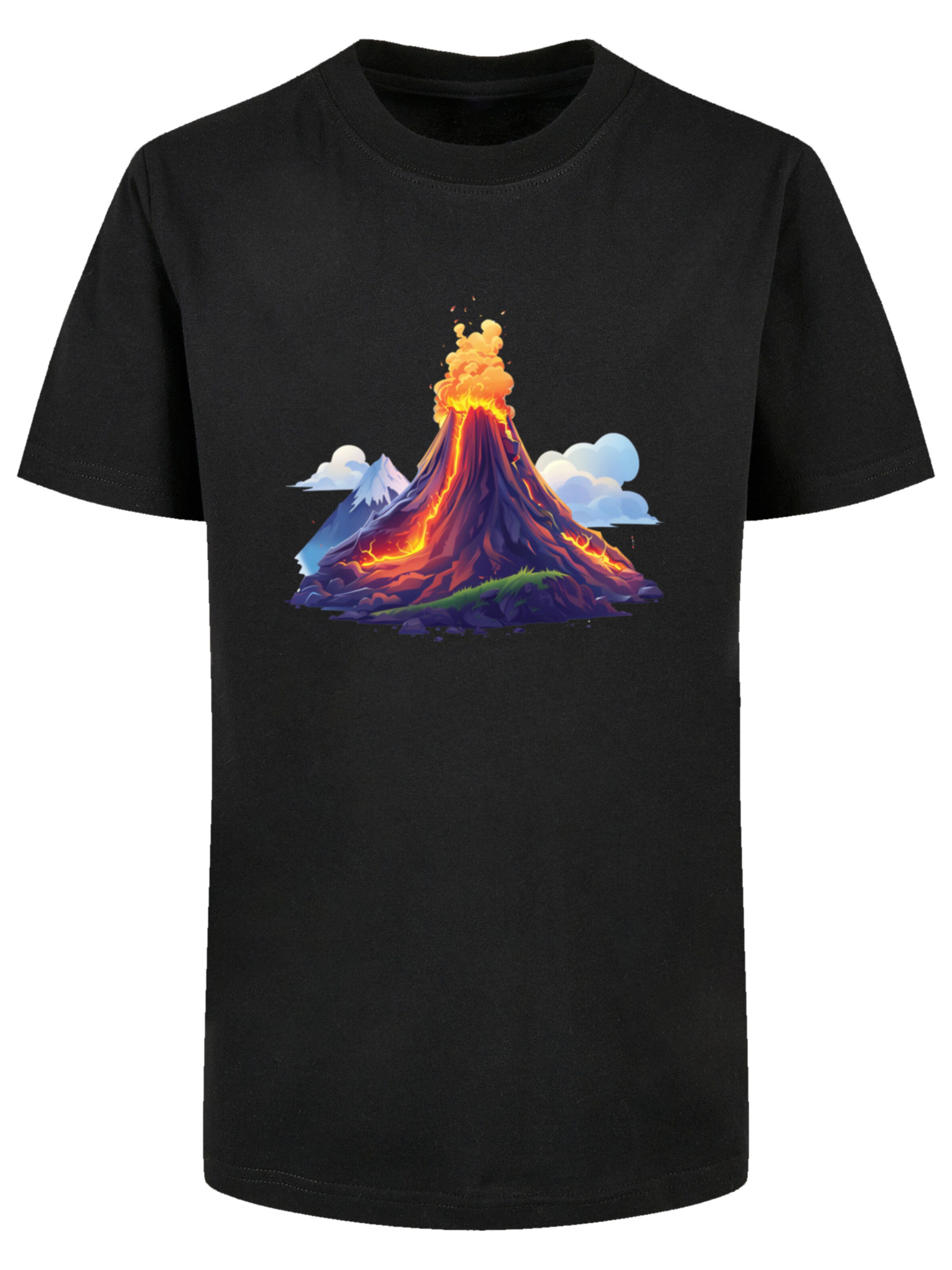 T-Shirt 'Vulkanausbruch' F4NT4STIC en noir : devant