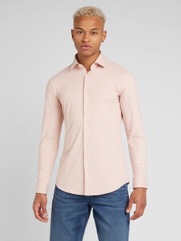 HUGO Slim fit Button Up Shirt 'Kenno' in Pink: front