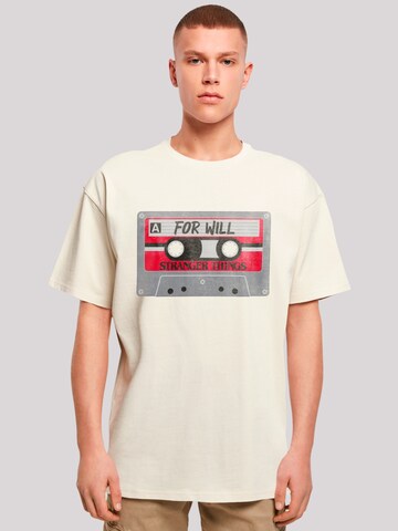 F4NT4STIC Shirt 'Stranger Things Cassette For Will Netflix TV Series' in Beige: voorkant