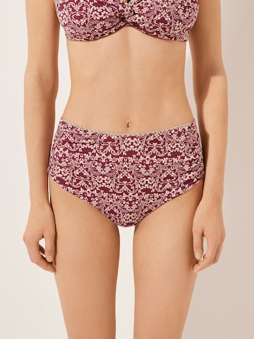 CALZEDONIA Bikini Bottoms 'Botanic Bordeaux' in Red: front