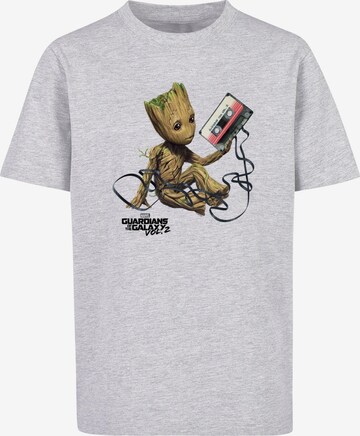 ABSOLUTE CULT Shirt 'Guardians Of The Galaxy Vol2- Groot Tape' in Grijs: voorkant