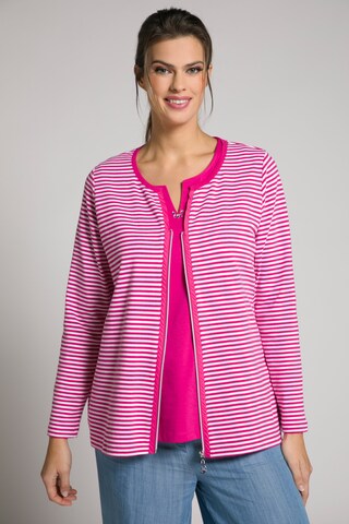 Ulla Popken Sweatvest in Roze: voorkant