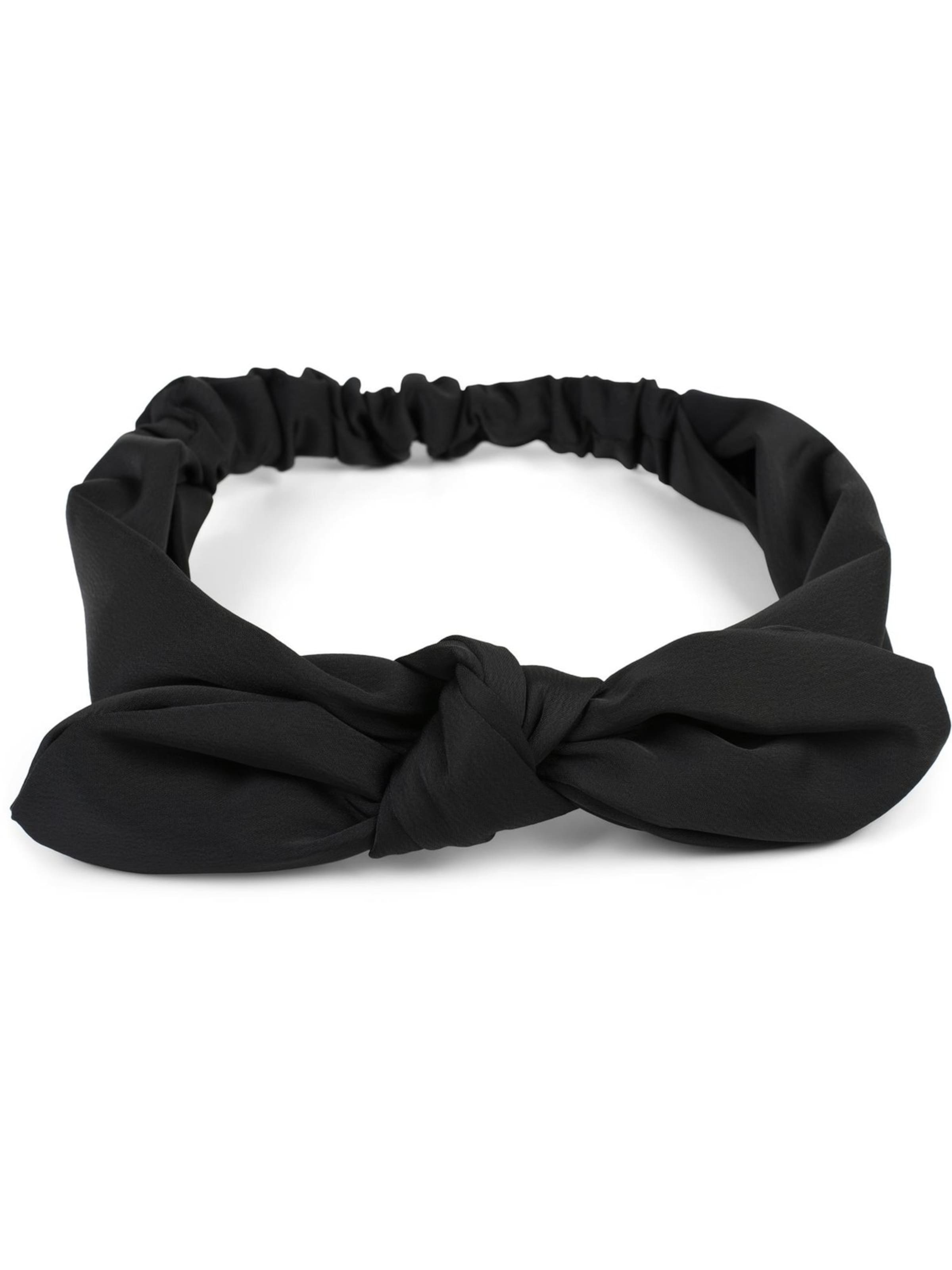 styleBREAKER Haarschmuck 'Einfarbiges Haarband mit Schleife'‌‌ in Schwarz: Vorderseite