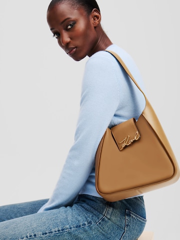 Sac bandoulière Karl Lagerfeld en marron : devant