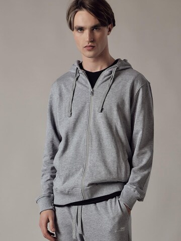 Sweat-shirt 'Felpa con Cappuccio e Zip' OWN Off With Nature en gris : devant