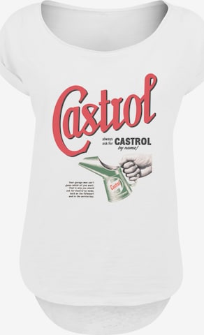 F4NT4STIC Shirt 'Castrol By Name' in Wit: voorkant