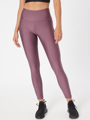 UNDER ARMOUR Skinny Workout Pants in Purple: front