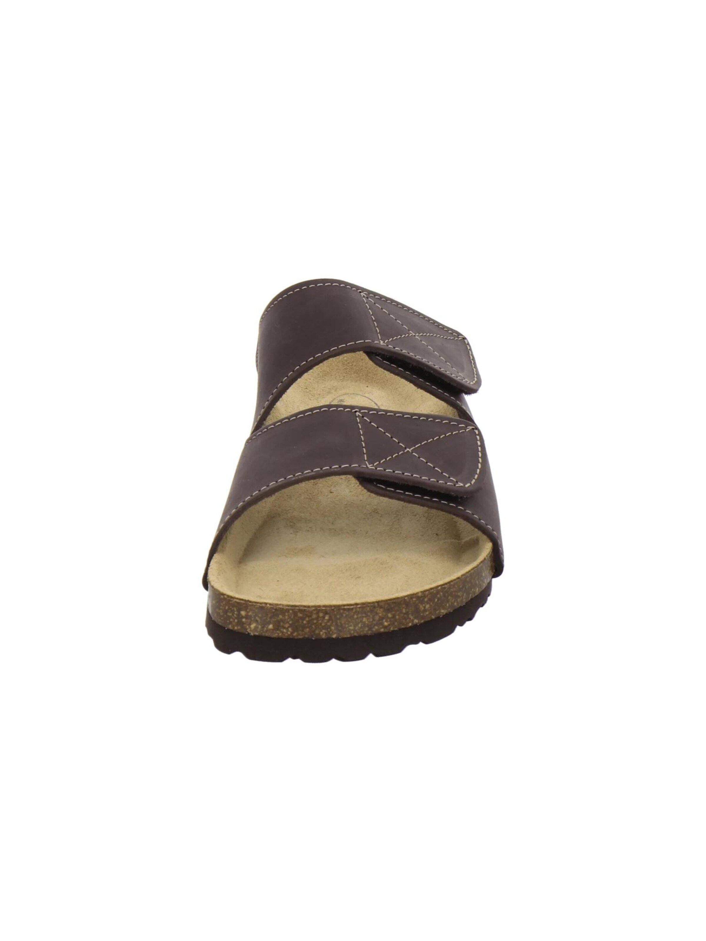 Mule 'Pantoletten Herren mocca Leder mit Klettverschluss' AFS-Schuhe en marron