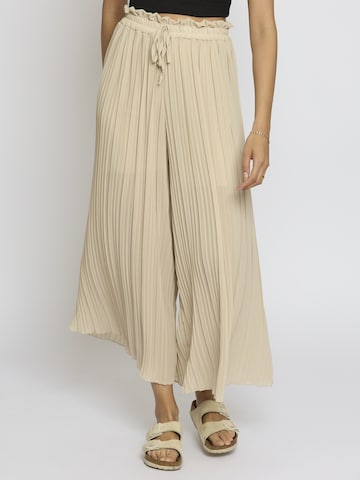Lilavie Wide leg Broek 'Kimm' in Beige: voorkant