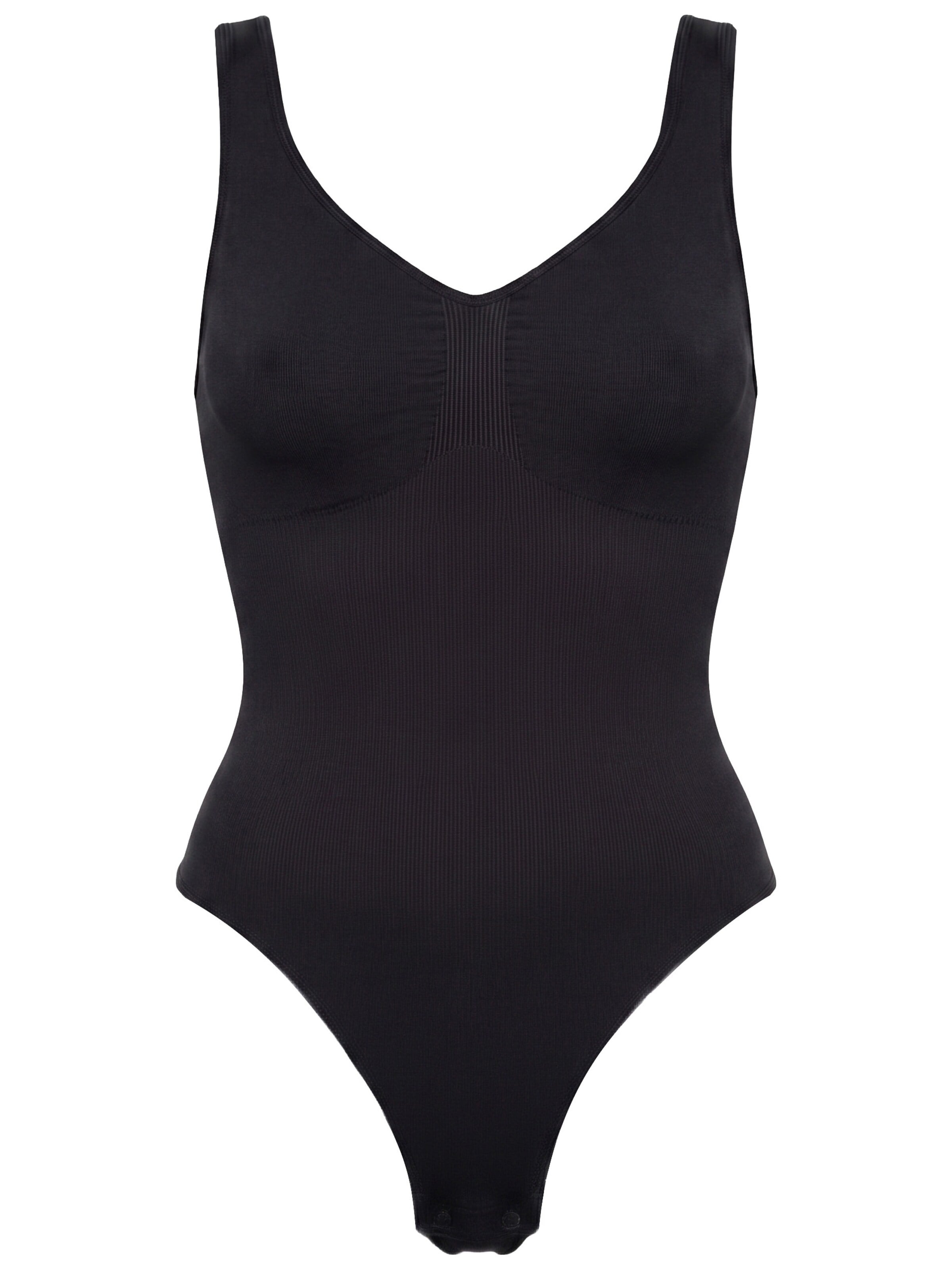 SASSYCLASSY Shaping bodysuit in Black: front