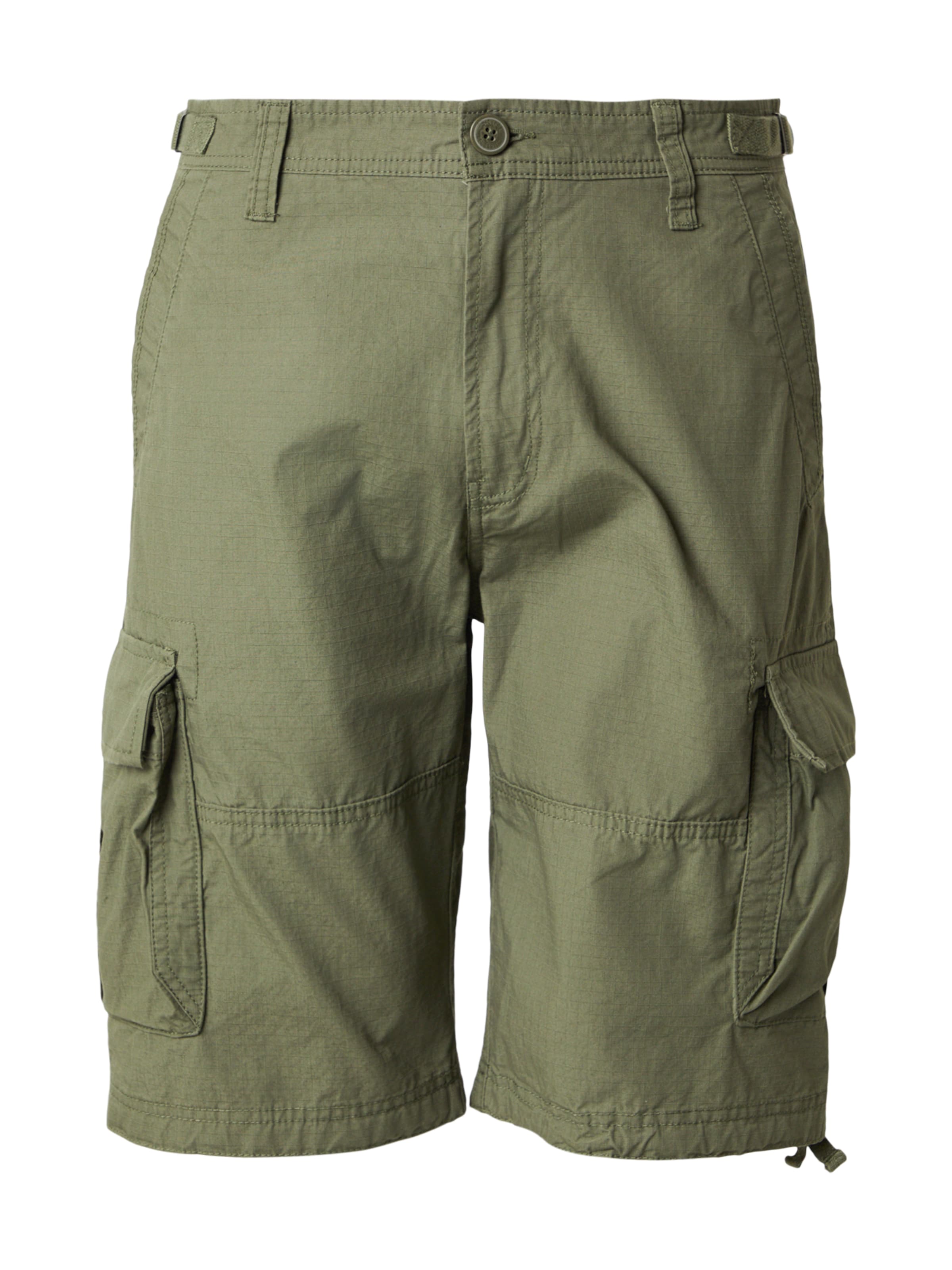 Vintage Industriesregular Cargo hlače 'Terrance' - zelena boja: prednji dio