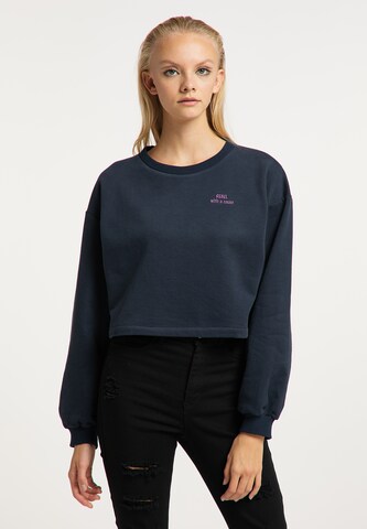 Sweat-shirt myMo ROCKS en bleu : devant