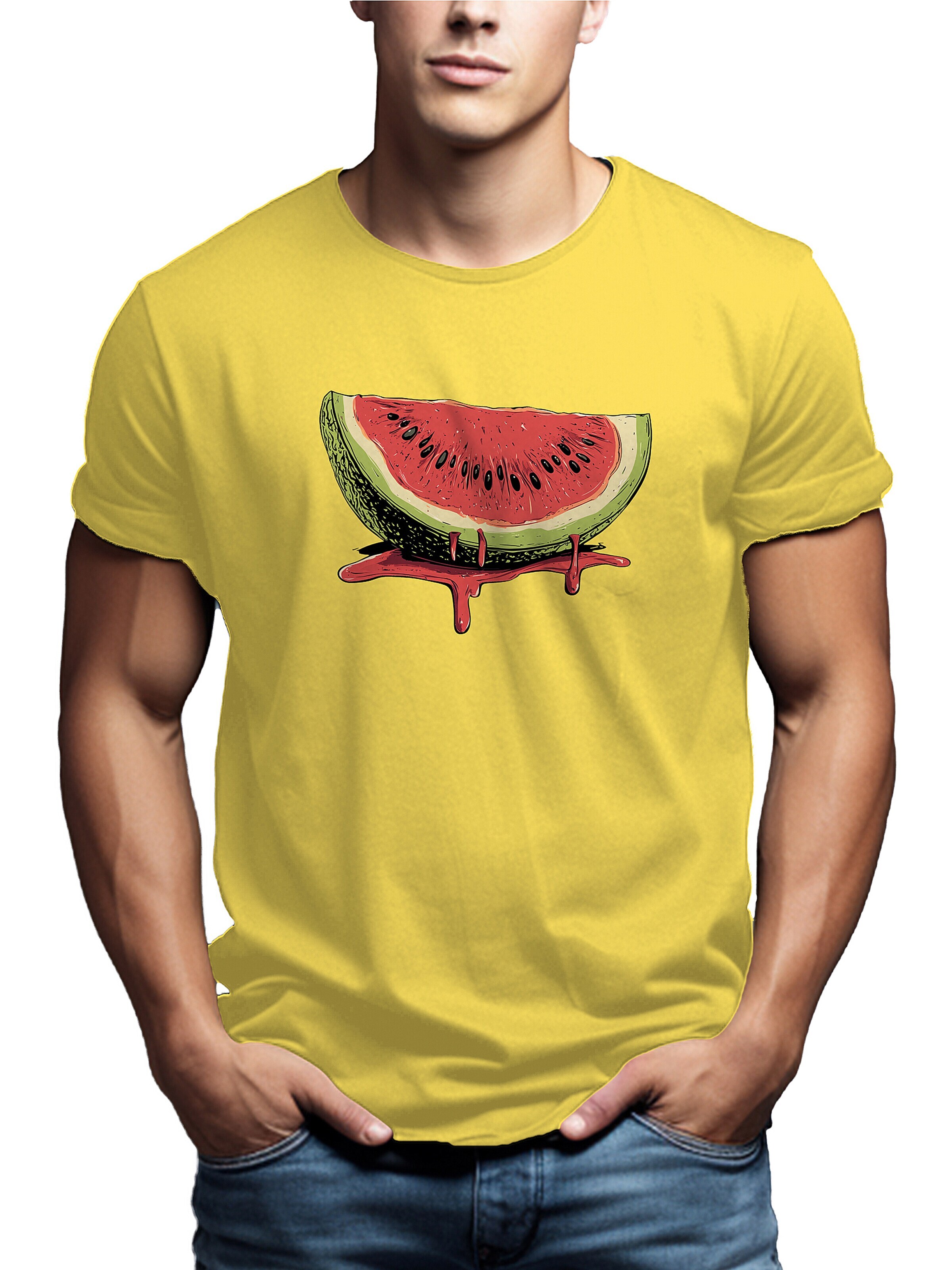 MAKAYA Shirt 'Watermelon' in Yellow