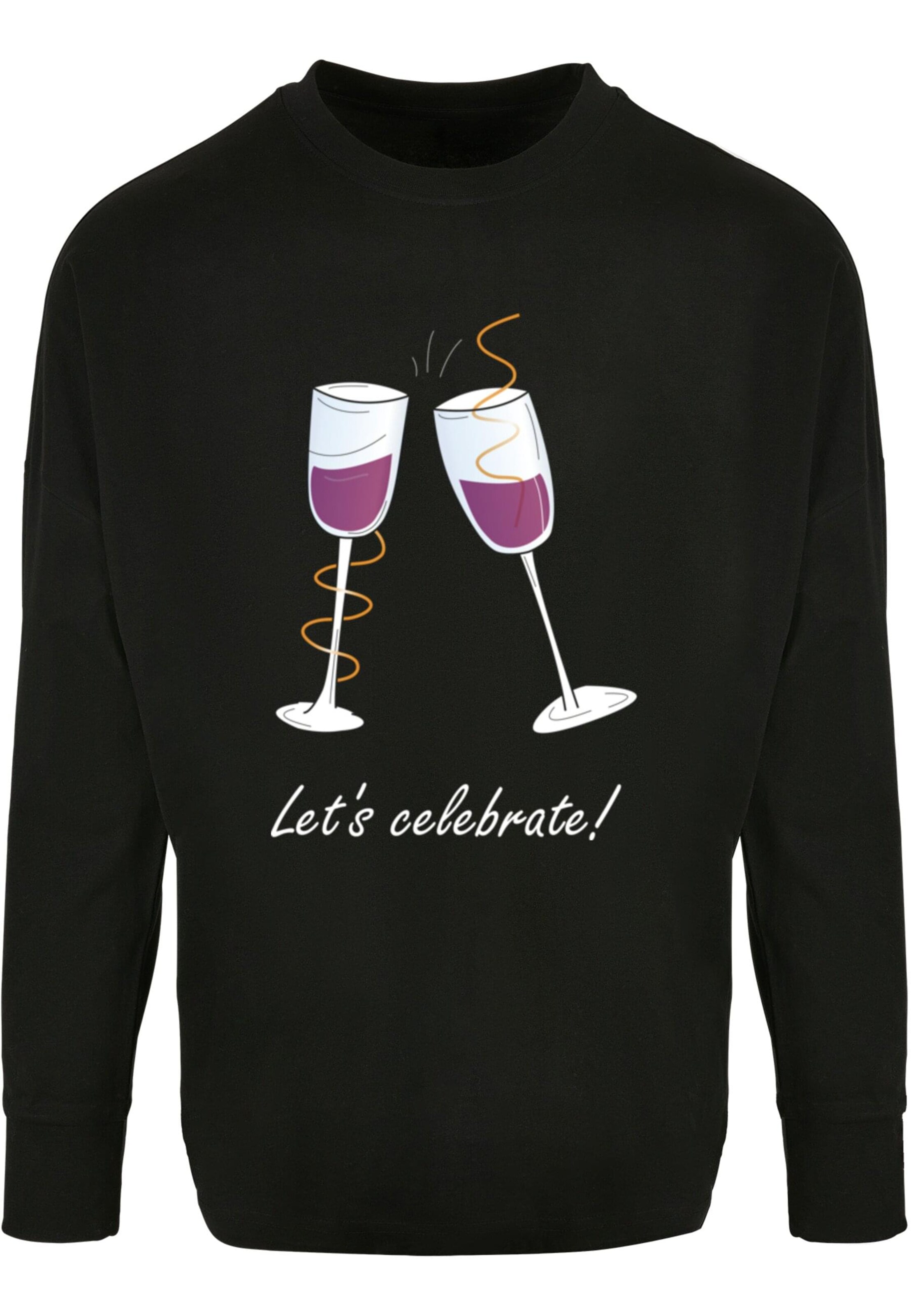 Merchcode Shirt 'Lets Celebrate' in Black: front