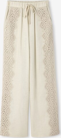 Twist Wide leg Broek in Beige: voorkant