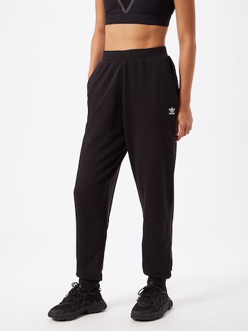 Effilé Pantalon 'Trefoil Essentials' ADIDAS ORIGINALS en noir : devant