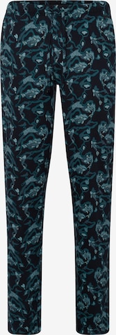 Hanro Pajama Pants ' Night & Day ' in Blue: front