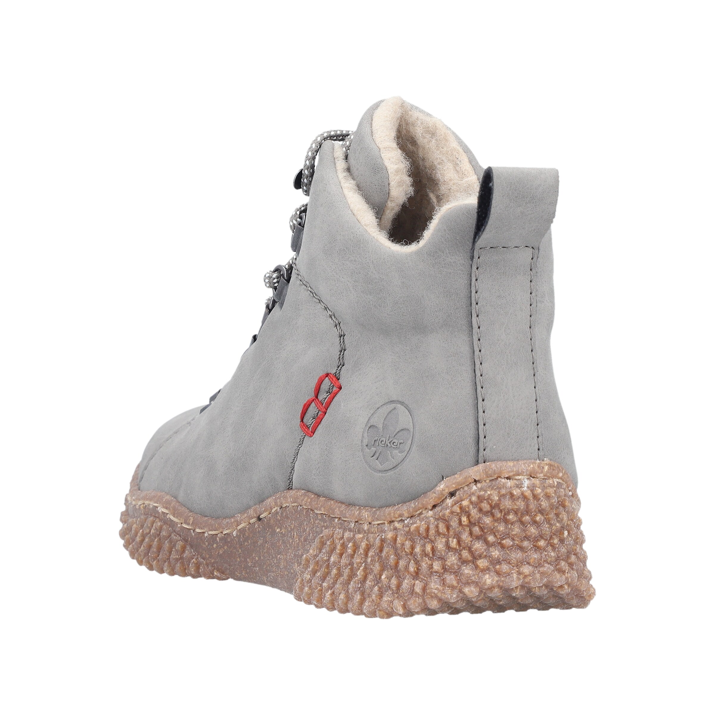 Rieker Lace-Up Ankle Boots in Grey