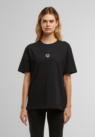 Miss Tee Shirt 'Lotus' in Zwart: voorkant