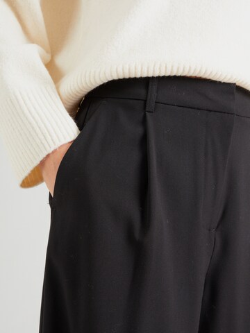 PIECES Wide leg Pleat-front trousers 'PCPRUISA' in Black