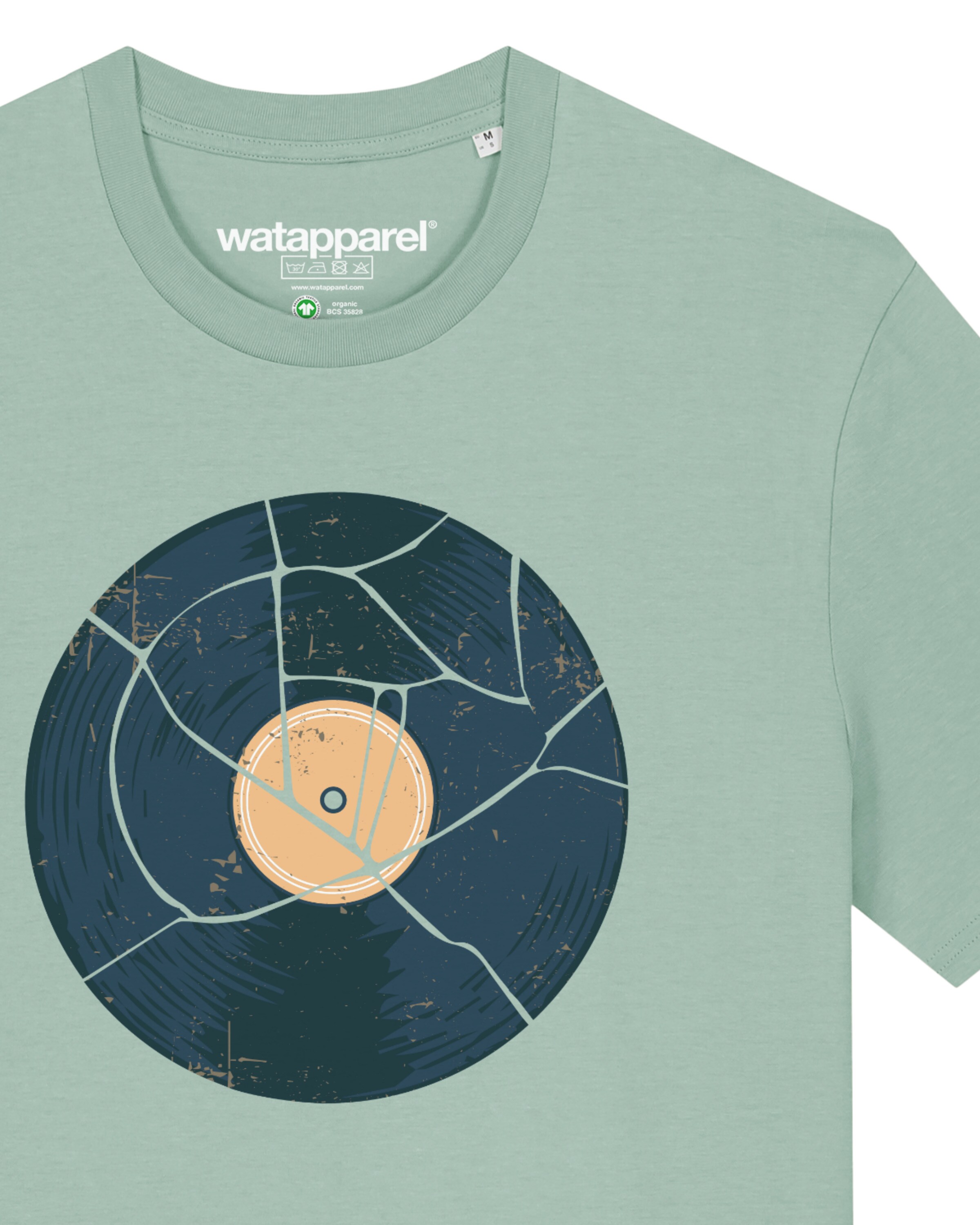 T-Shirt ' Broken Vinyl ' Watapparel en vert