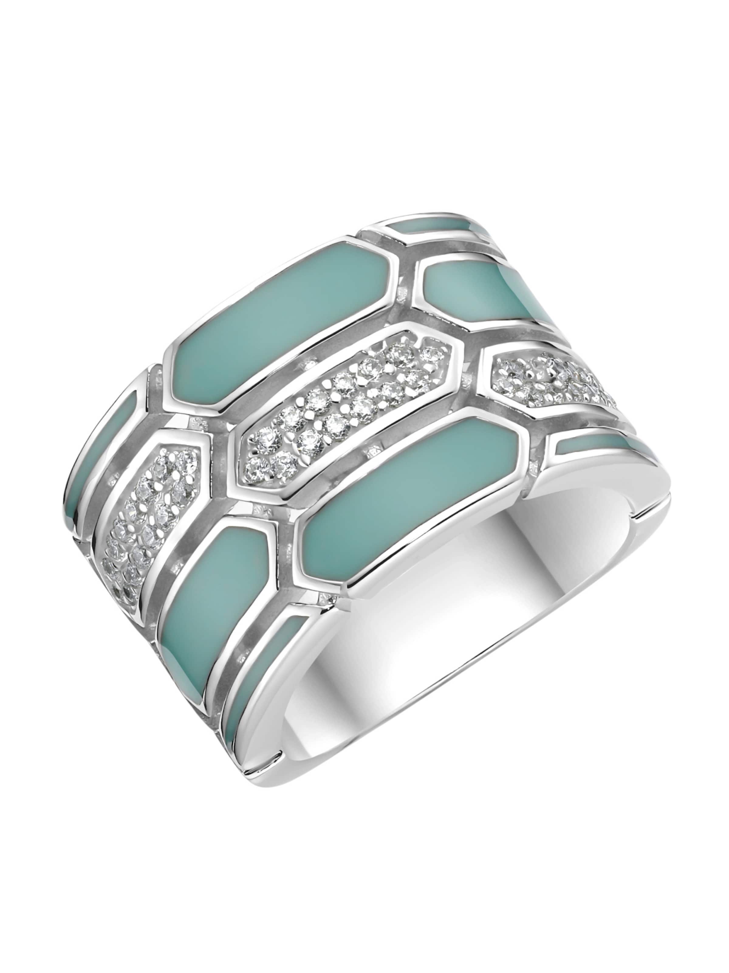 Giorgio Martello Milano Ring in 50 in Emerald / Silver / Transparent, Item view