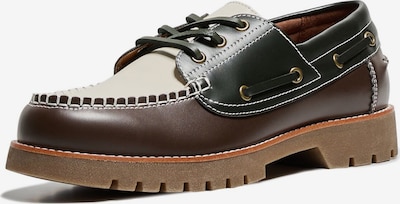 Mocasini Bershka pe maro închis / negru / argintiu / alb, Vizualizare produs
