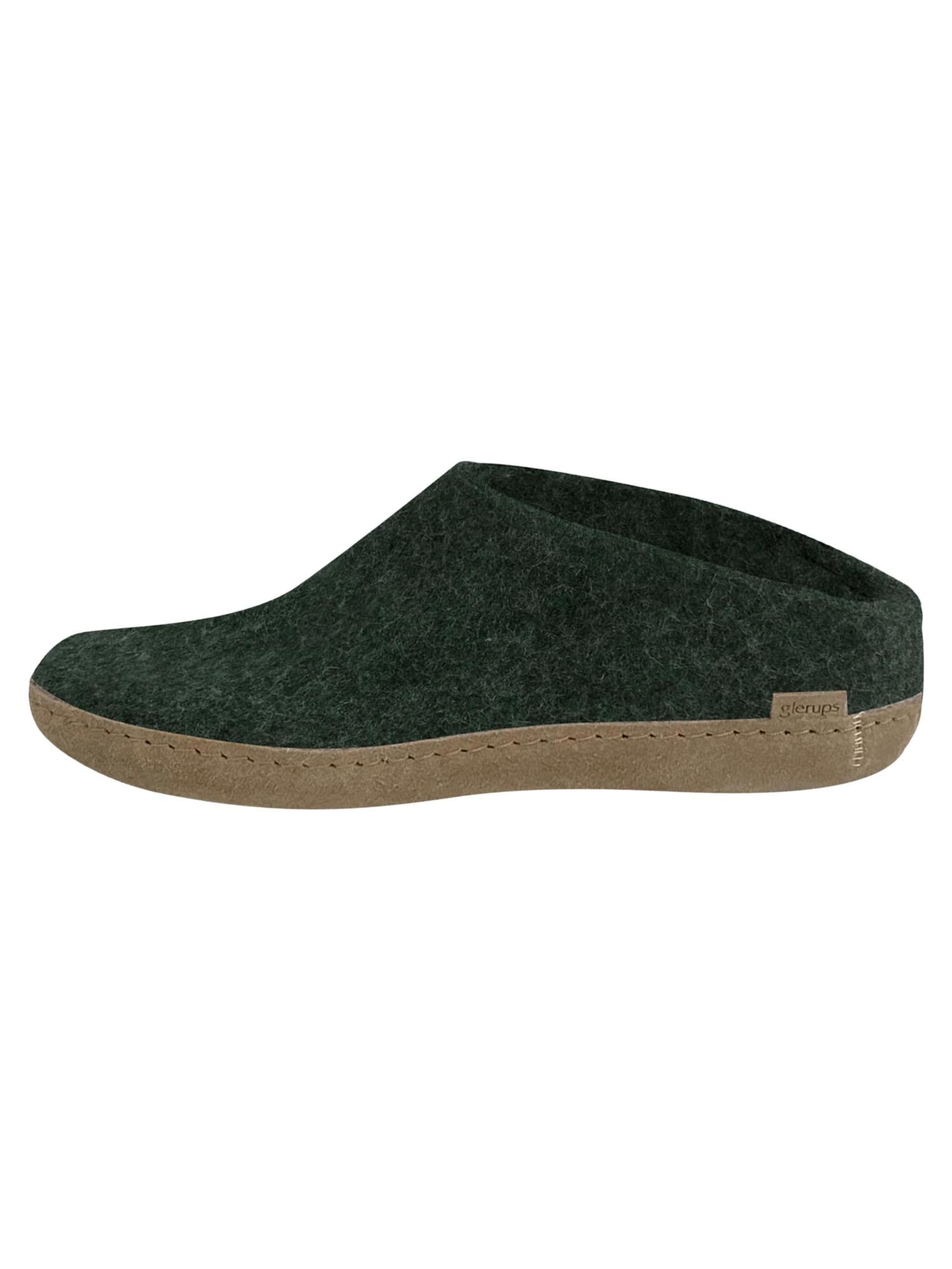 Glerups Slippers 'Classic' in Green: front