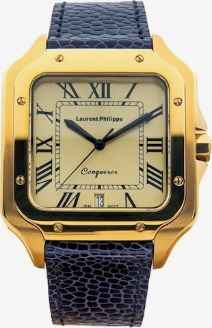 Montre à affichage analogique 'Conqueror The Golden Eye – Mystic Pearl' Laurent Philippe en or : devant