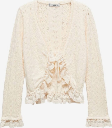 MANGO Knit Cardigan 'Nus' in Beige: front