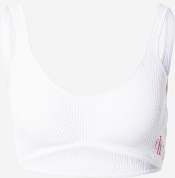 Calvin Klein Jeans - Top de punto en blanco: frente