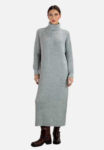 Robes en maille Elara en gris : devant