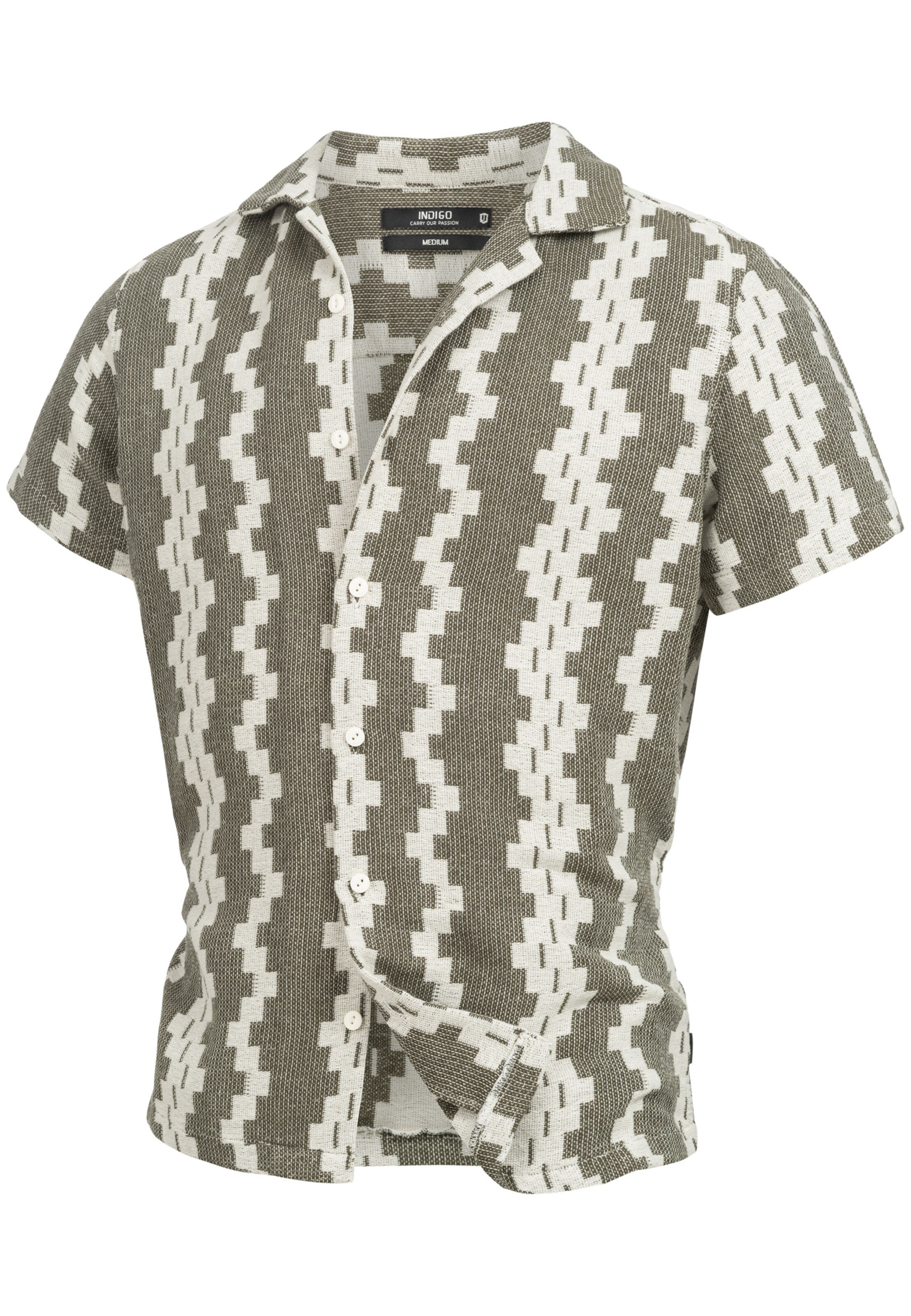 INDICODE JEANS Button Up Shirt 'Cosby' in Green: front