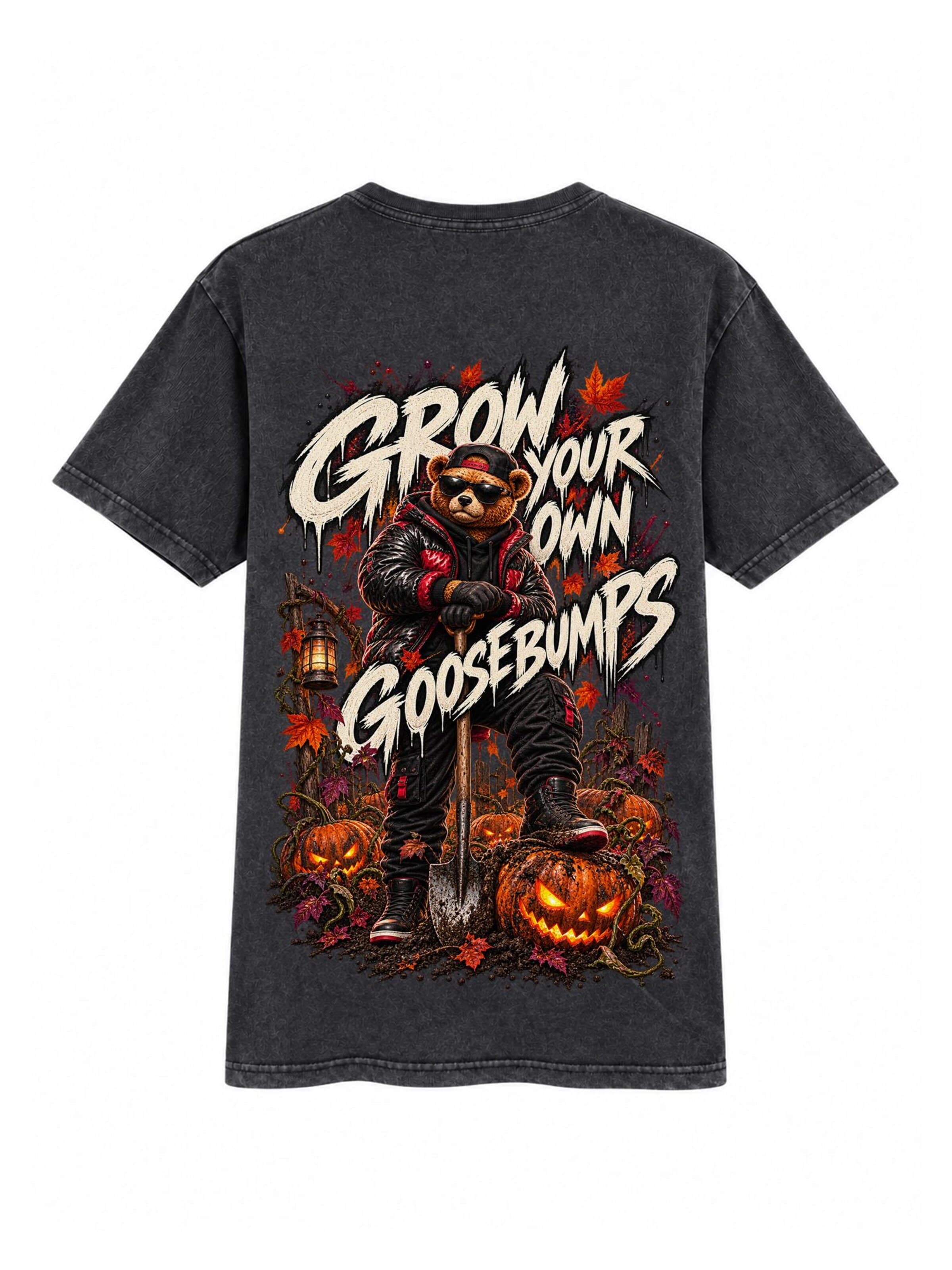 LUNØIR Studio Shirt 'BOSS Goosebump Garden' in Black: front