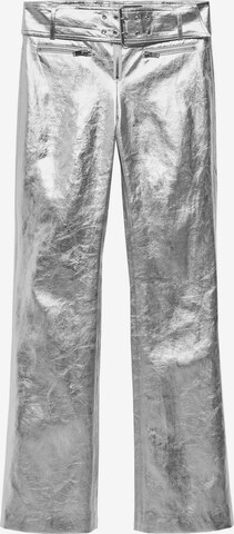 MANGO Regular Broek 'Lauren' in Zilver: voorkant