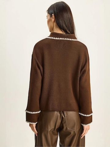 Cardigan Bianco Lucci en marron