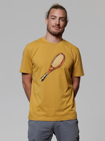 T-Shirt 'Tennisschläger' Watapparel en jaune : devant