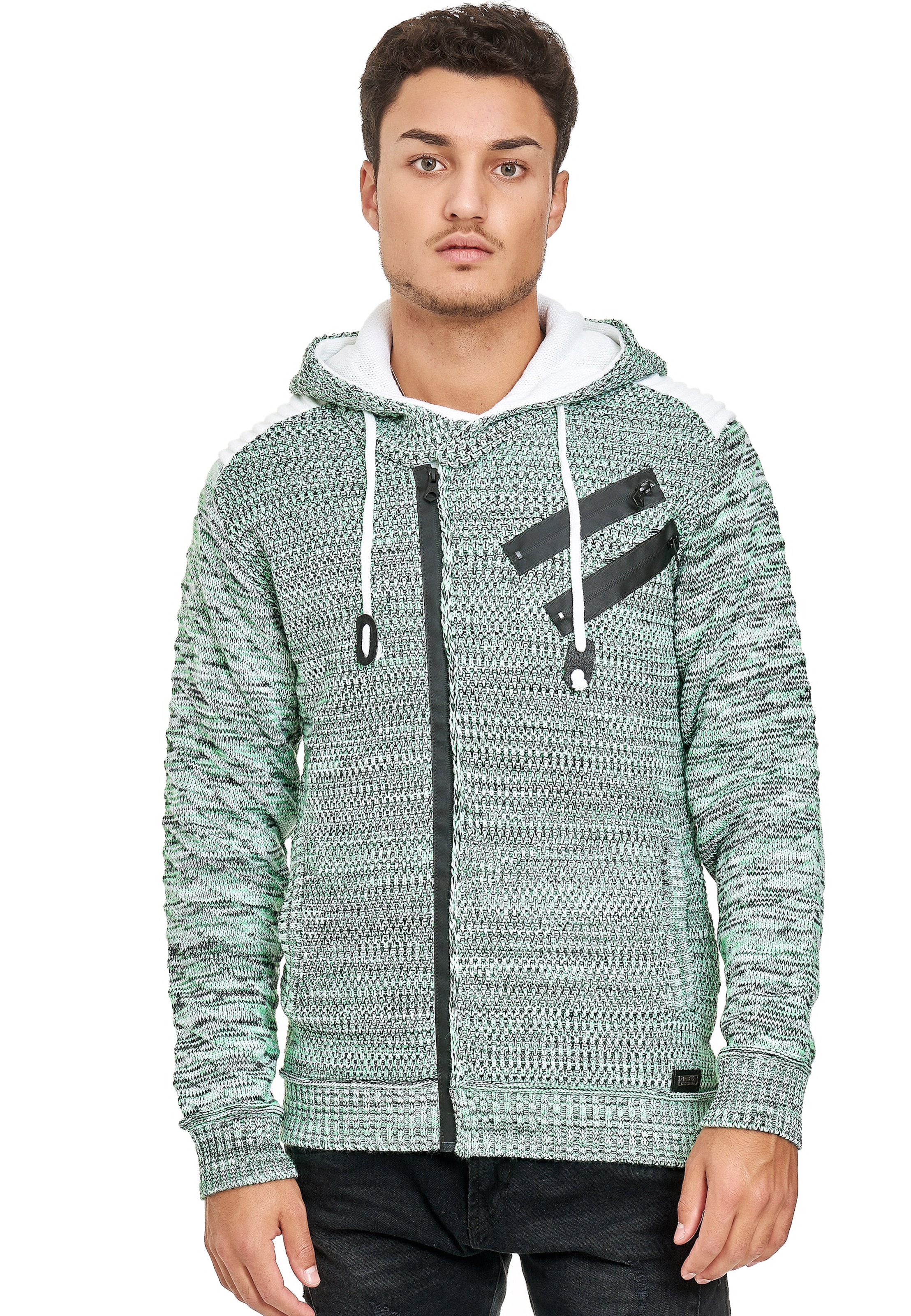 Rusty Neal Strickjacke in Grün: Vorderseite