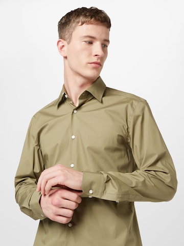 BOSS Slim fit Button Up Shirt 'H-Hank' in Green