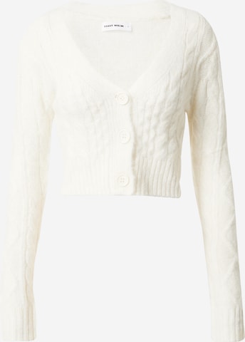 Tally Weijl Knit Cardigan in White: front