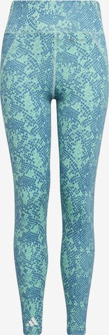 ADIDAS SPORTSWEAR Workout Pants 'Aeroready Animal-Print Optime High-Rise ' in Blue: front